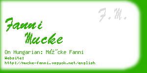 fanni mucke business card